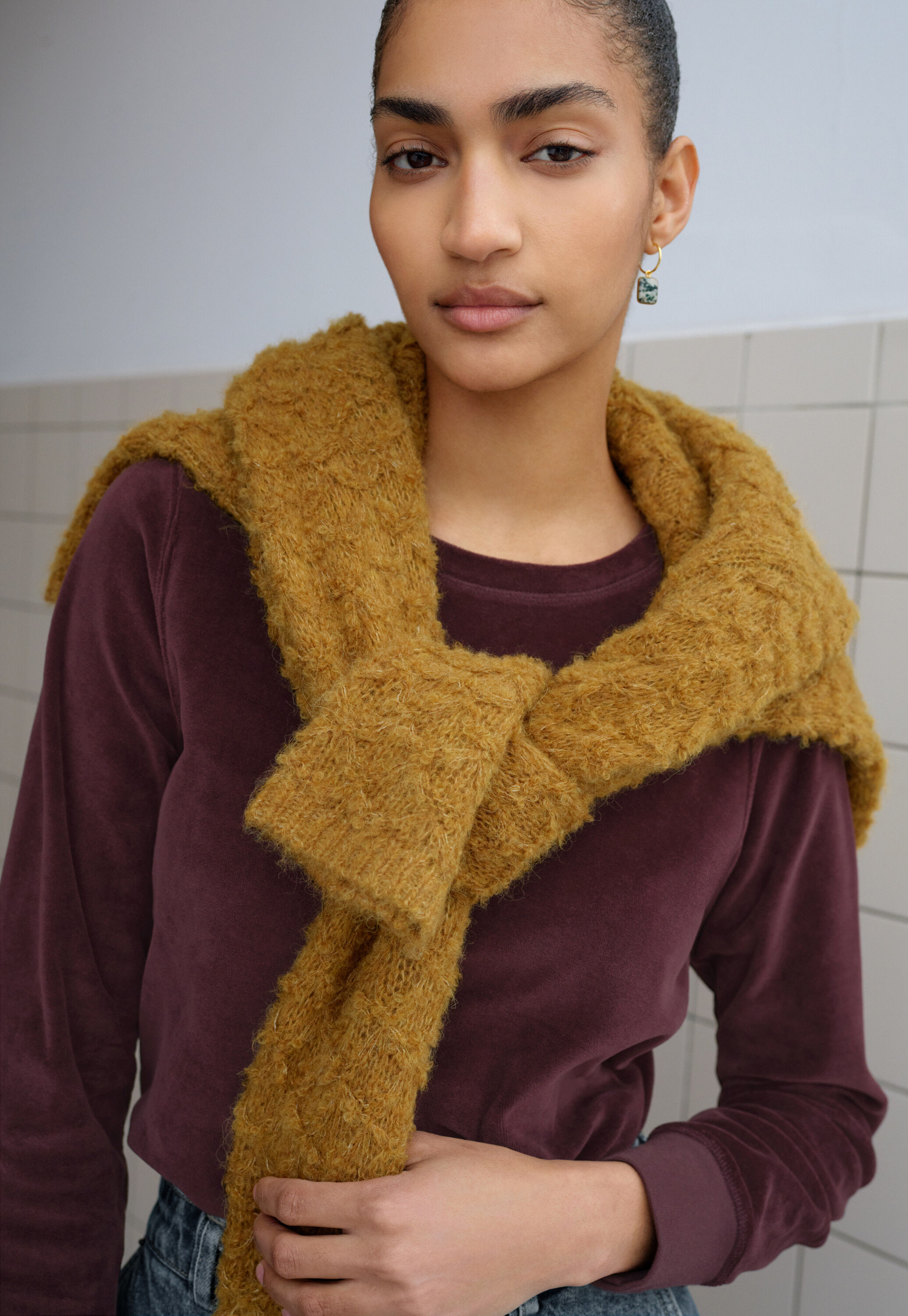 Reverse striped sweater
