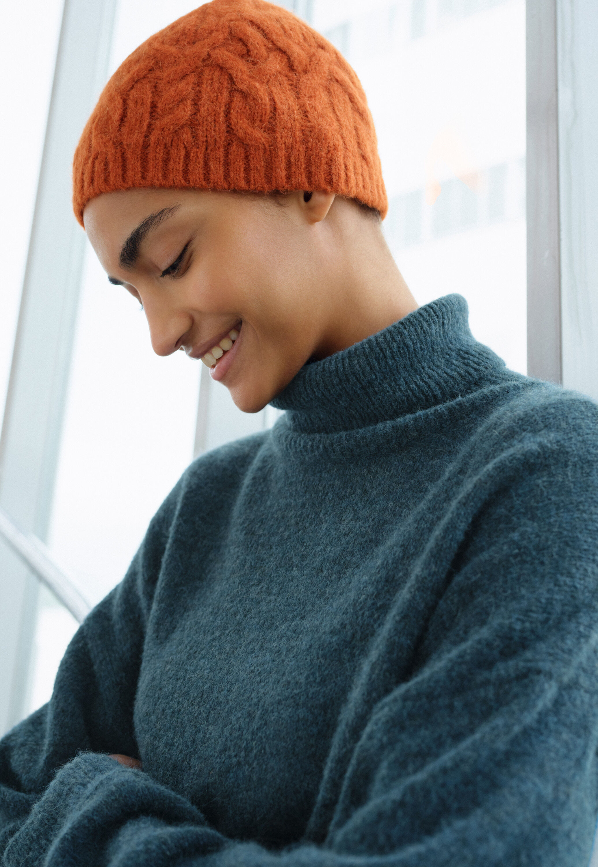 Reverse striped sweater