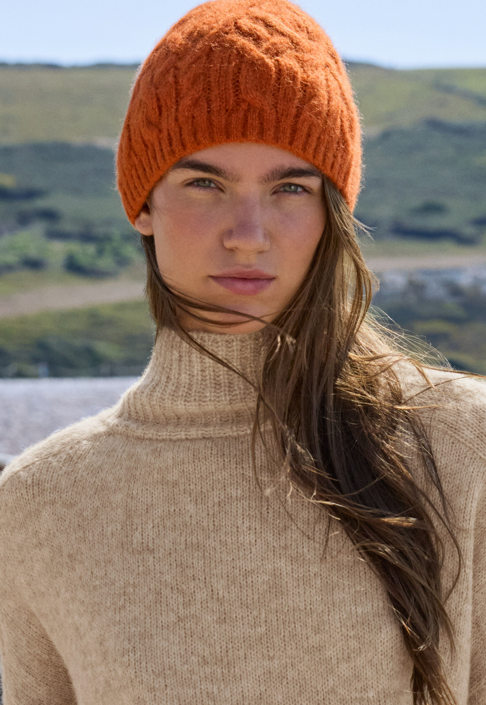 Cable-stitch hat