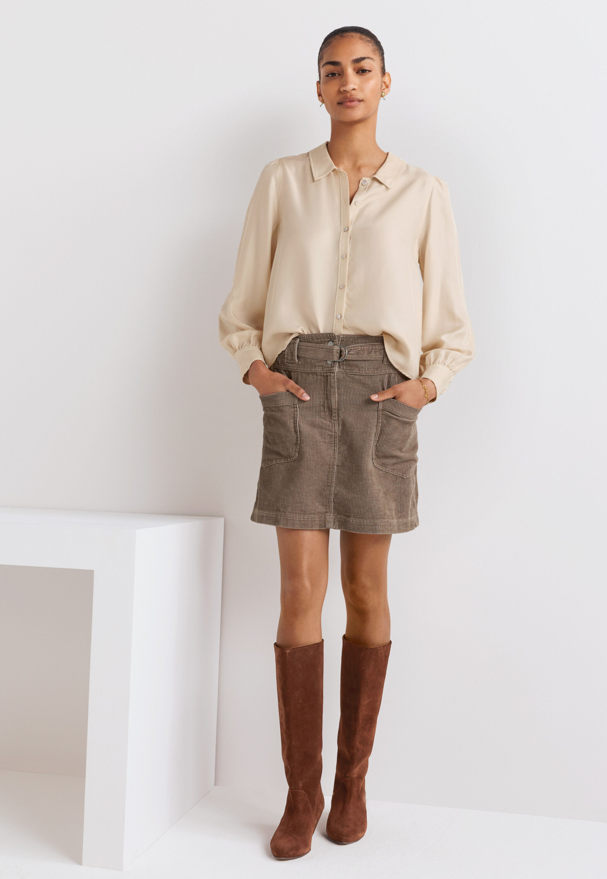 Stitch-detail blouse