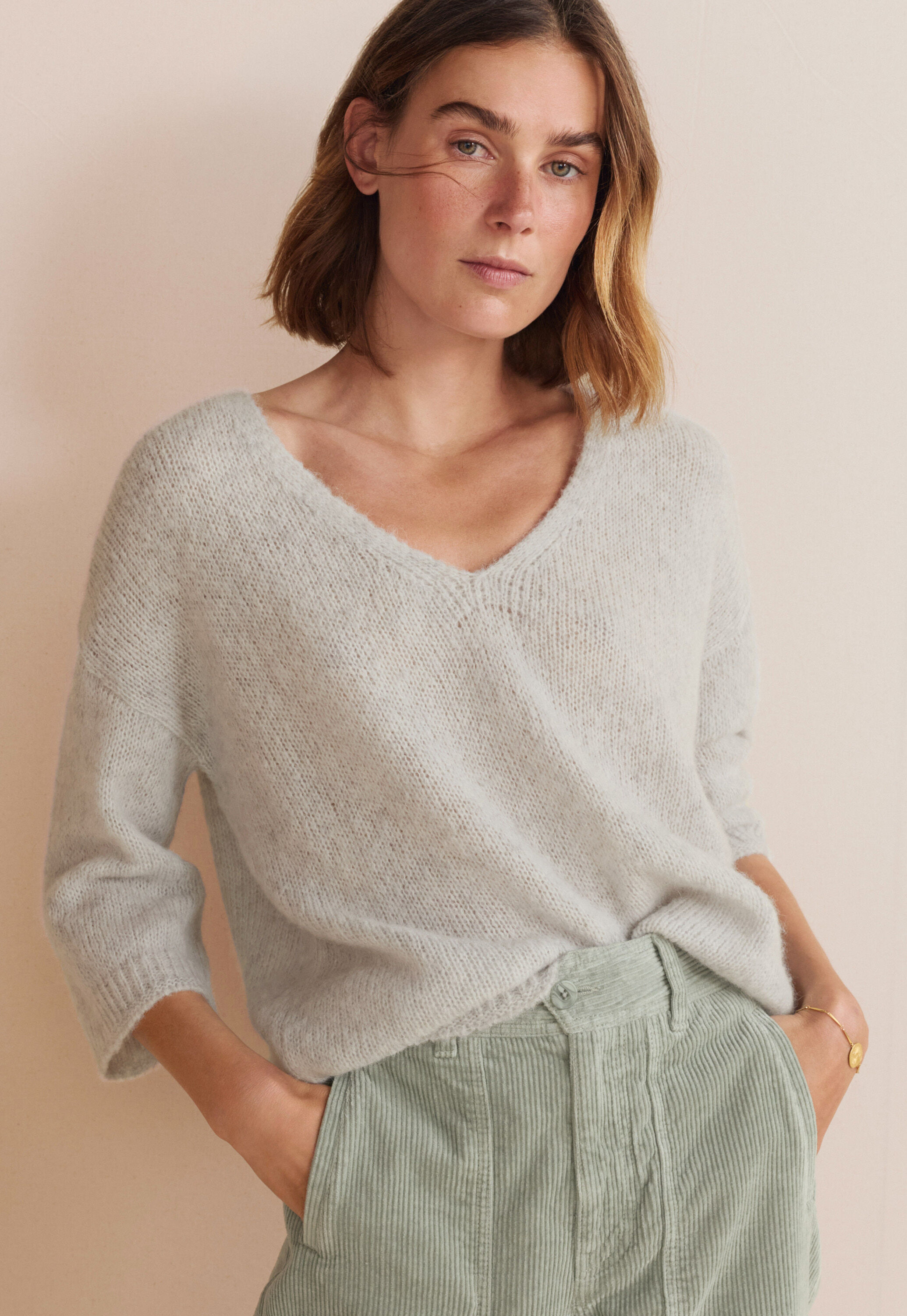 Waffle-stitch cardigan