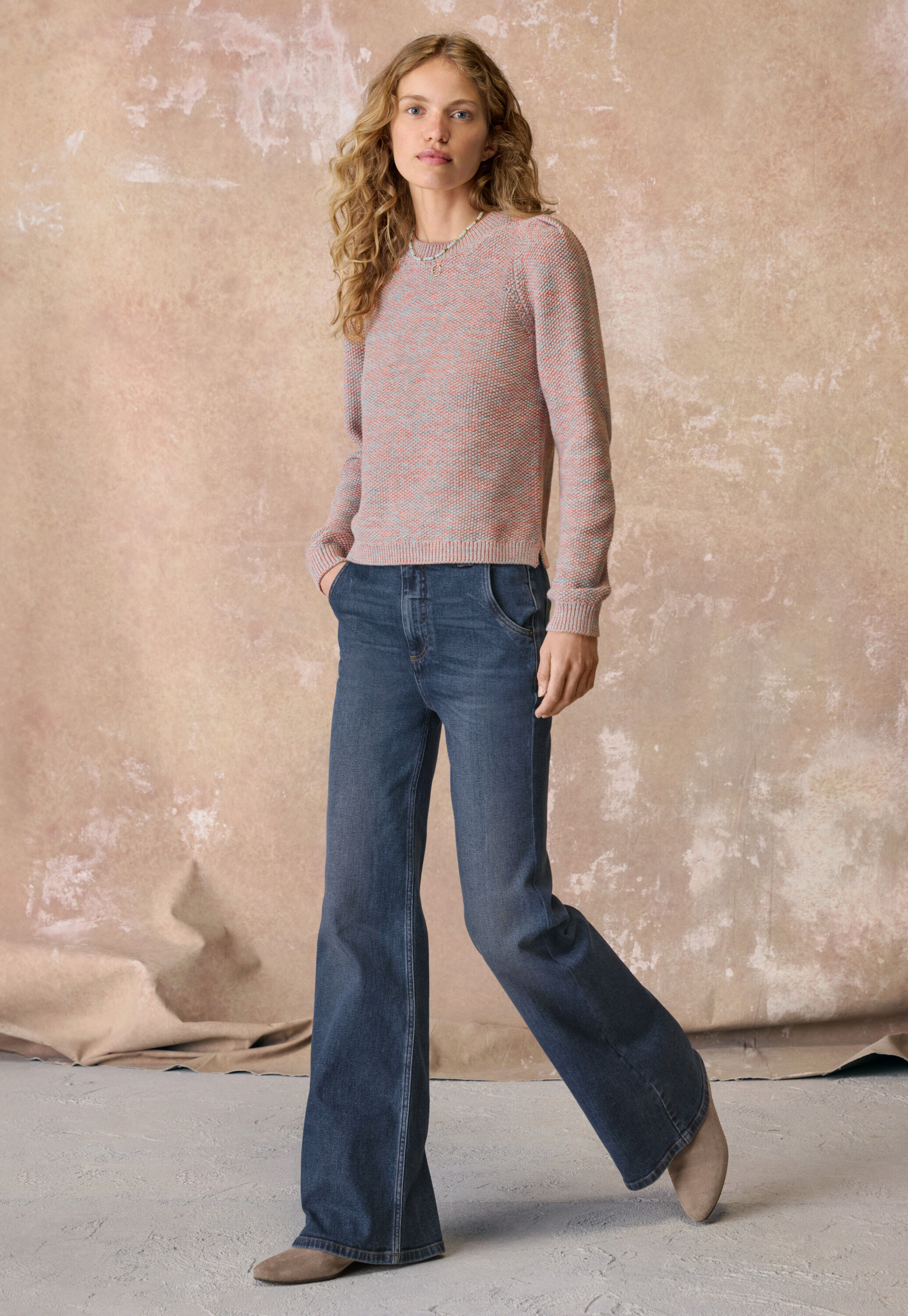 Moss-stitch sweater