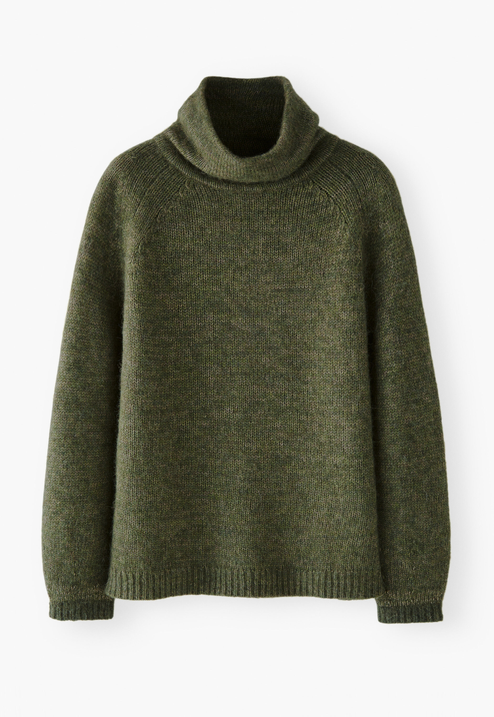 High-neck raglan sweater