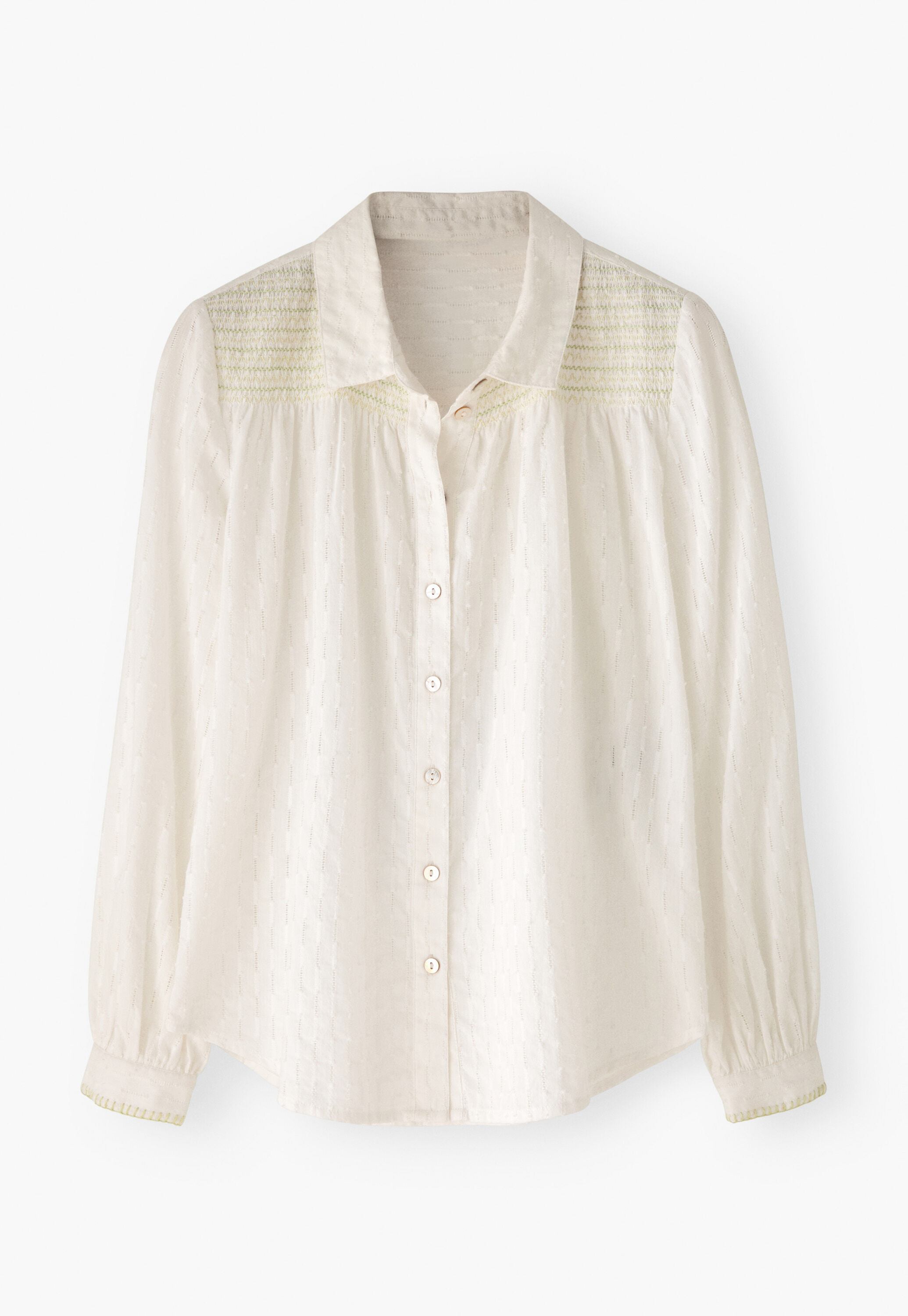 Shirring-detail shirt